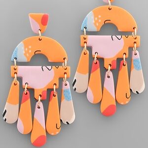 Clay Geometric & Tassel Earrings
